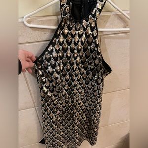 Lulus black and gold sequin mini
